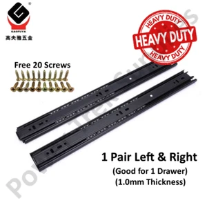 Drawer Slide - Heavy Duty 4510 - Side - 1.0mm Thick - Full Ext - 10” - Picture 1 of 7