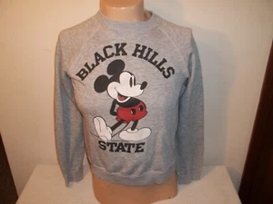 Vtg WALT DISNEY PRODUCTIONS MICKEY MOUSE BLACK HILLS STATE SWEATSHIRT XS/Small - Picture 1 of 12