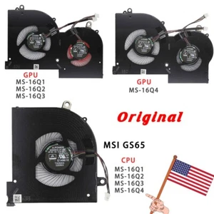 For MSI GS65 Original CPU GPU Cooling Fan MS-16Q1 MS-16Q2 MS-16Q3 MS-16Q4 GS65VR - Picture 1 of 17
