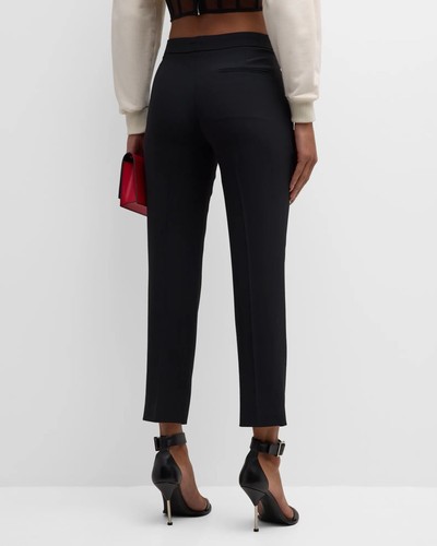 Pantaloni ritagliati a sigaretta Alexander McQueen crepe foglia. IT42 UK10 US06