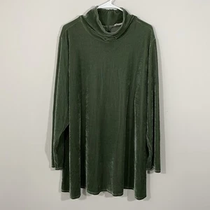 Top SOFT AROUND Terciopelo Verde Salvia Cuello Simulado Cuello Alto Talla 3X - Imagen 1 de 5