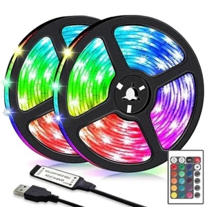 STRISCIA A LED INTERNI CASA TV PC SMD 5050 RGB 7 METRI BOBINA USB E TELECOMANDO - Foto 1 di 9