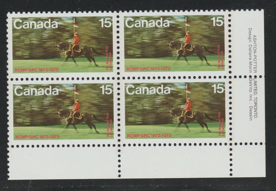 1973 Canada SC# 614 LR - R.C.M.P. Centenary - Plate Block M-NH Lot # 2518d - Image 1 of 1