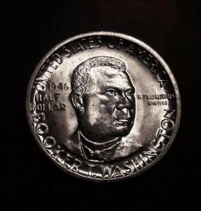 Uncirculated 1946-D Denver Mint Booker T Washington Silver Comm Half - Picture 1 of 2