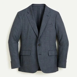 Neu mit Etikett J. Crew Ludlow schmale Passform unstrukturierte Anzugjacke - 36R, gemischt blau Glen AO633 - Bild 1 von 6