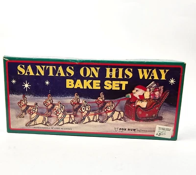 Juego Cortador de Galletas Vintage Papá Noel Trineo Reno Navidad Vacaciones Foto 1 de 4