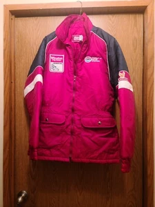 Vtg Winston Cup Series NASCAR Puffer Jacket Zip Charlotte Motor Mens S USA Made - Picture 1 of 12