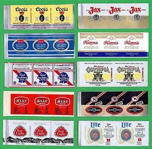 10 Mini Beer Sticker Labels Star Black Horse Jax Coors Unused Old Store Stock - Picture 1 of 1