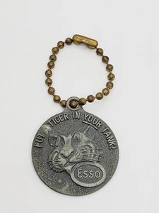 Vintage Esso Gas Oil Put A Tiger In Your Tank Metal Key Chain Ring Key Club (87) - Picture 1 of 3