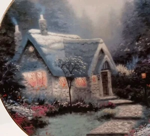 Thomas KINKADE "CEEDAR NOOK COTTAGE" KNOWLES Fine China SAMMLERTELLER - Bild 1 von 3