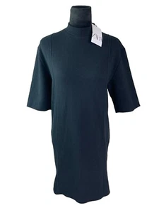 Schwarzes knielanges Strickhemdkleid von Zara Größe S - Bild 1 von 10