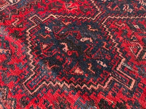 3x9 ANTIQUE RUNNER RUG HANDMADE VINTAGE oriental colorful narrow long red heriz - Picture 1 of 15