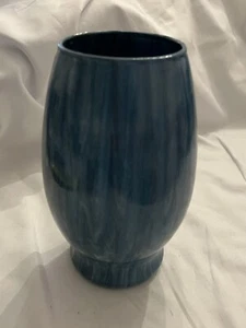 Beautiful Ocean Blue, Dip Painted Artisan 7-1/4 inch Glass Vase - Picture 1 of 6