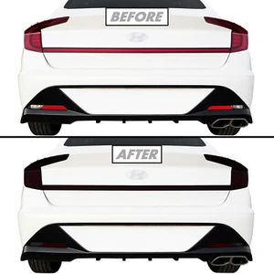 FOR 20-23 Hyundai Sonata Tail Light & Reflector SMOKE Precut Vinyl Tint Overlays - Picture 1 of 8
