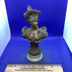 Büste Elegante Dame Bronze Statue auf Marmorsockel Antik Klassisch Dekor Kunst S25 - Bild 1 von 4
