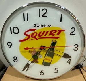Squirt Soda Lighted Advertising Clock Free Shipping - Picture 1 of 3