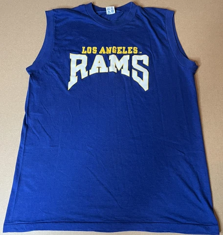 VTG Los Angeles Rams XL Sleeveless Shirt  Champion Made In The USA Single Stitch Cover