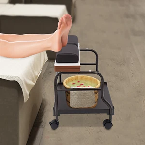 Beauty Salon Nail Foot Bath Spa Foot Trolley Cart+Wheels for Foot Rest Pedicure - Picture 1 of 14