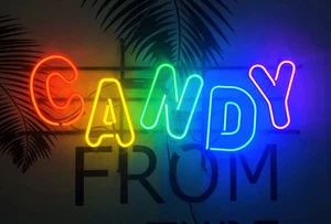Sweet Candy Sugar Store Shop Open 32"x13" Neon Sign Lamp Light Wall Decor Glass - Picture 1 of 4