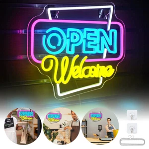 LED Schild Display Leuchtreklame Werbung Sign Neon GEÖFFNET Bar Open Reklame NEU - Bild 1 von 19