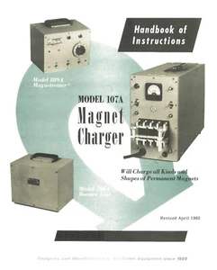 1960 Radio Frequency Lab. Model 107A Magnet Charger Instructions Handbook Manual - Picture 1 of 10