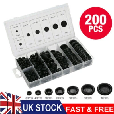 200X Rubber Grommets Blanking open/closed blind Grommet Set in Assorted Sizes - Image 1 of 4