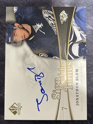 2011-12 SP Authentic Sign Of The Times SOT-JO Jonathon Blum Nashville Predators  - Image 1 of 2