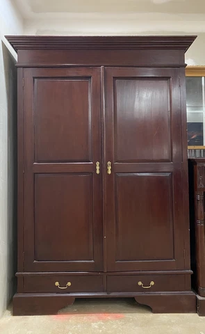 Mahogany French Style Large Armoire solid wood Linen Closet Storage Cover
