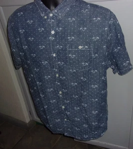 Huntington Beach Club Palm Trees Men’s SS Button Up Casual Shirt Size L - Picture 1 of 6