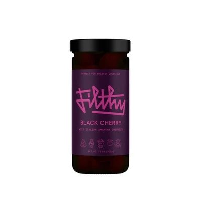 Amarena Black Cherries - Premium Cocktail Garnish, 11 Oz Jar, Vegan - Image 1 of 4