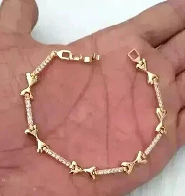 3Ct Round Cut Lab-Created Unisex Cuff Style Bracelet 14K Yellow Gold Plated - Image 1 of 3