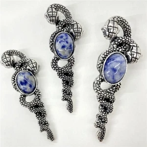 Colgantes de gemas de serpiente de piedra de sodalita natural 10 piezas curación hágalo usted mismo fabricación de joyas - Imagen 1 de 6