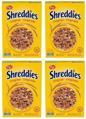 Post Shreddies Original Breakfast Cereal, 440g (4 Pack) — 第 1/4 张图片