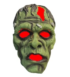 Ceramic Light-Up Red Eye Frankenstein Halloween Head Bust Decoration 13” X 10” - Picture 1 of 5