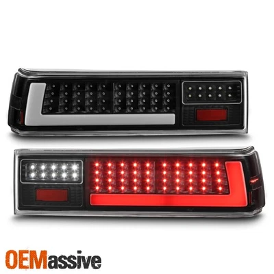 Luz trasera negra para Ford Mustang 1987-1993 con par de señales de freno de tubo de funcionamiento LED Foto 1 de 4