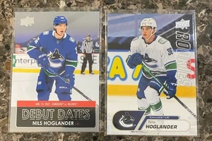 2020-21 Upper Deck Box Set ROOKIES Nils Hoglander #18 & Debut Canucks 2 Card Lot - Bild 1 von 2