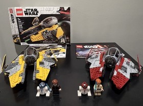 LEGO Star Wars Anakin (75281) & Obi-Wan (75135) Jedi Interceptors & Minifigures 