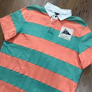 Vintage Ralph Lauren Polo Shirt Mens XXL Block Stripes Rugby Jersey Yacht Club - Picture 1 of 13