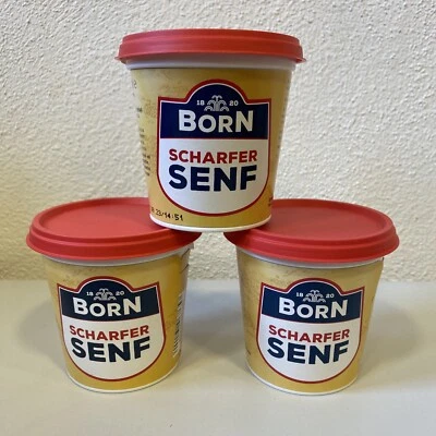 3x Born Thüringer Senf - scharf - 3x 200ml Ostprodukt aus Erfurt - Bild 1 von 4