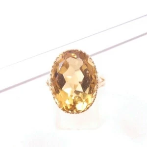 Citrine Solitaire Ring 9 carat yellow gold 5.3grams - Picture 1 of 8