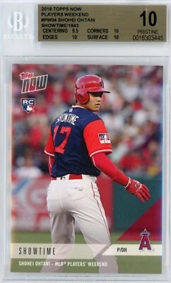 2018 TOPPS NOW MLB #4 SHOHEI OHTANI PLAYERS WEEKEND RC - BGS PRISTINE 10 - Image 1 of 2