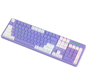 [GDEVIL] G918 Hyper Track Optische Wasserdichte Gaming Tastatur - Lila Weiß - Bild 1 von 6