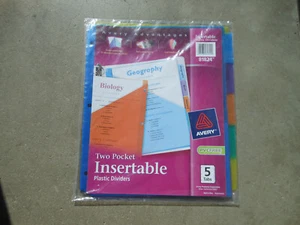 AVERY 81824 DIVISORES PLÁSTICOS INSERTABLES DOS BOLSILLOS 5 UNIDADES - Imagen 1 de 1