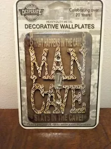 MAN CAVE Metal Light Switch Outlet Cover Plate - Picture 1 of 2