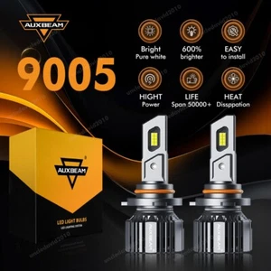 AUXBEAM 9005 HB3 CANBUS LED Headlight Bulbs High Beam Super Bright 6500K 25000LM - Picture 1 of 12