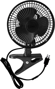 6 INCH - 2 Speed - Adjustable Tilt, Whisper Quiet Operation Clip-On-Fan - Black - Picture 1 of 9