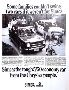 1967 Simca Classic Print Ad Chrysler Simca Your Family Can Swing 2 Cars 11x14 - Picture 1 of 3