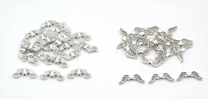 20 Metal Angel Wing Choose Beads Tibetan Antique Silver 20mm Heart Spacer Charm - Picture 1 of 5