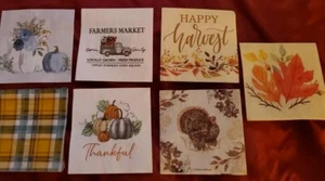 Large Set Of 56 Thanksgiving/Autumn Theme Napkins.   Decoupage.   - Picture 1 of 8