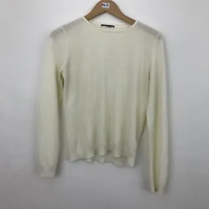 George Women Top Ivory Size 14 EUR 42 Crew Neck Stretch Casual Knit Jumper  - Picture 1 of 13